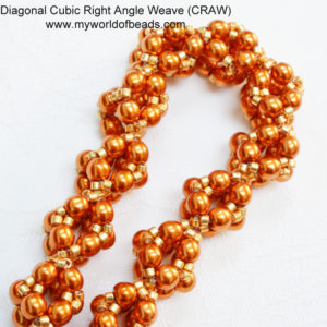 Diagonal Cubic Right Angle Weave sample, Katie Dean, My World of Beads
