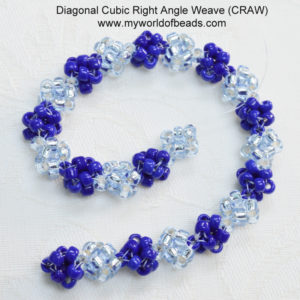 Diagonal Cubic Right Angle Weave sample, Katie Dean, My World of Beads