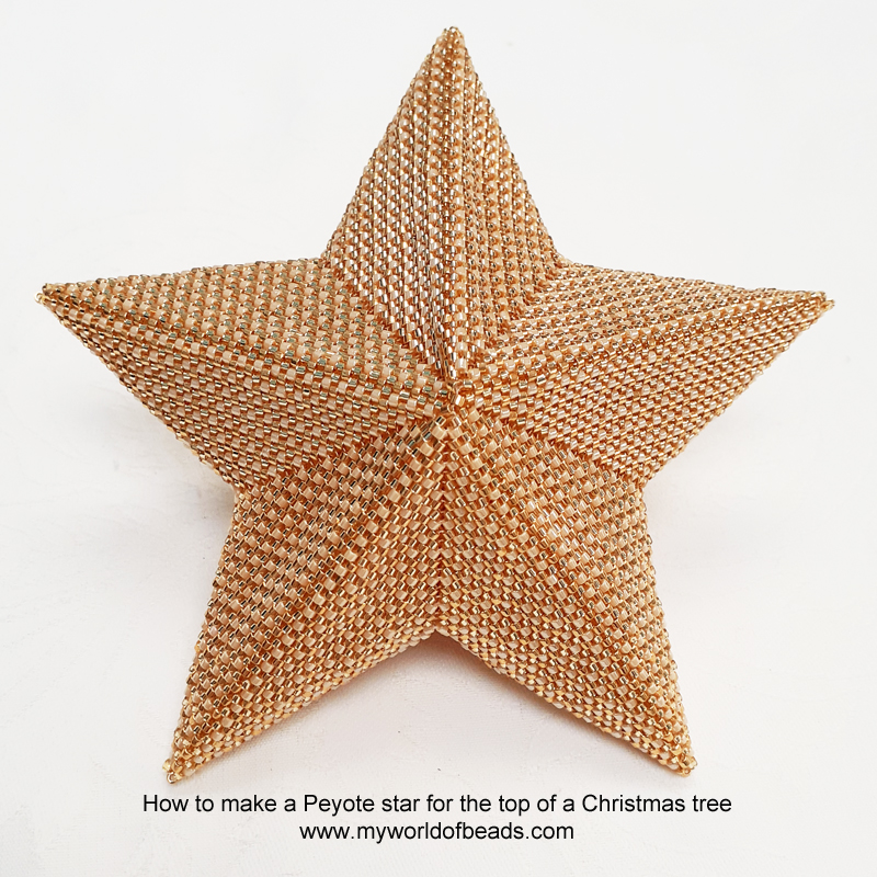 Peyote star topper for a Christmas tree, Katie Dean, My World of Beads