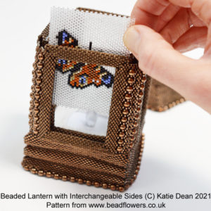 Switching out the sides on a beaded lantern, Katie Dean, Beadflowers
