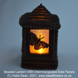 Beaded Lantern with interchangeable sides, Katie Dean, Beadflowers