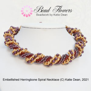 Embellished spiral herringbone necklace, Katie Dean, Beadflowers